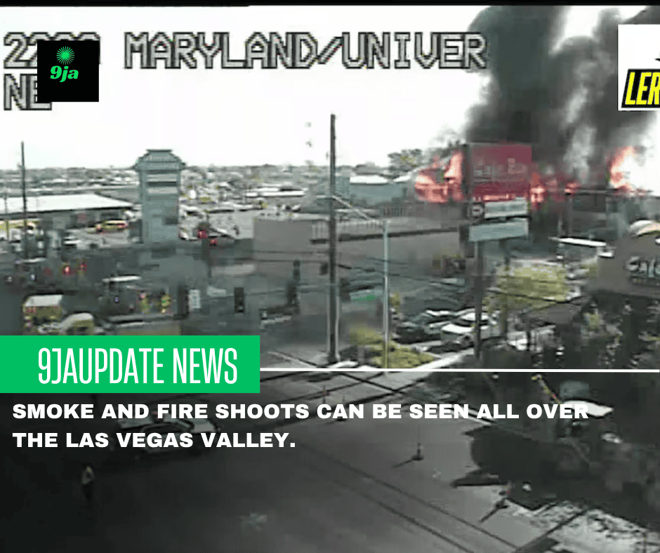 Smoke and fire shoots can be seen all over the Las Vegas valley.