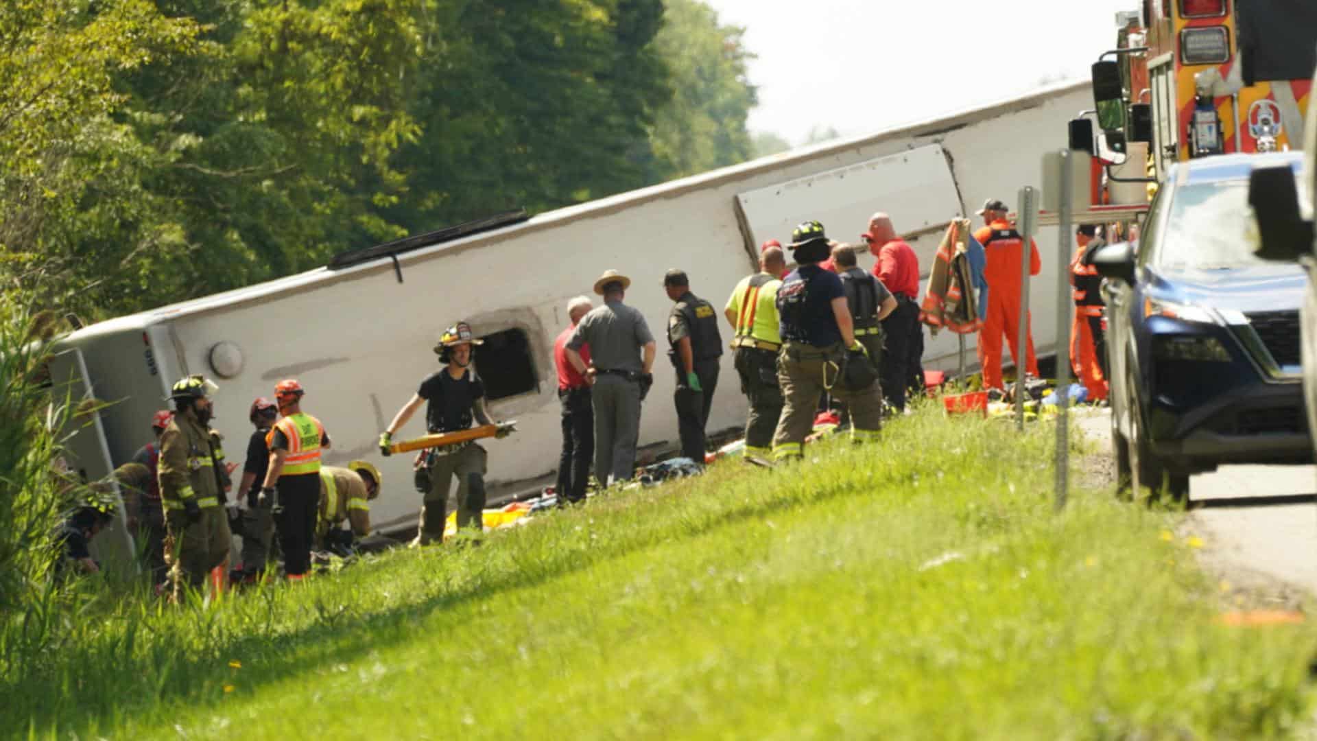 Multiple dead after tour bus rollover on I-90 in Pembroke
