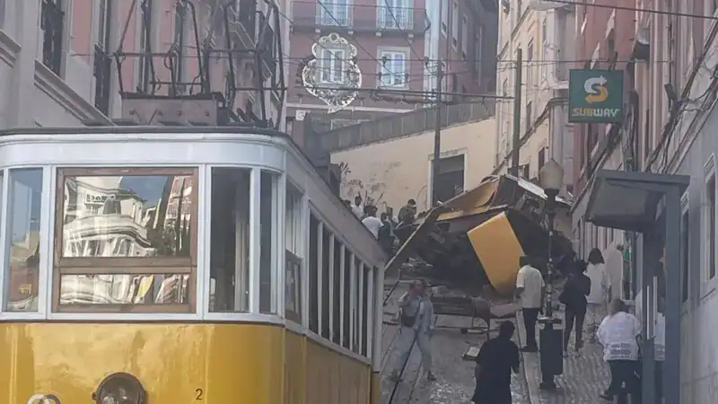 Three dead after historic funicular railway derails in Lisbon