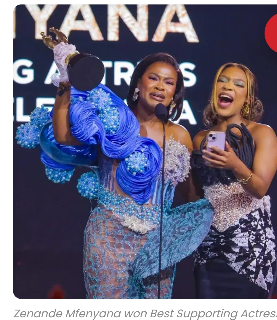 South Africa : Zenande Mfenyana wins Best Supporting Actress in a Telenovela for ‘Inimba’ at Saftas 2026